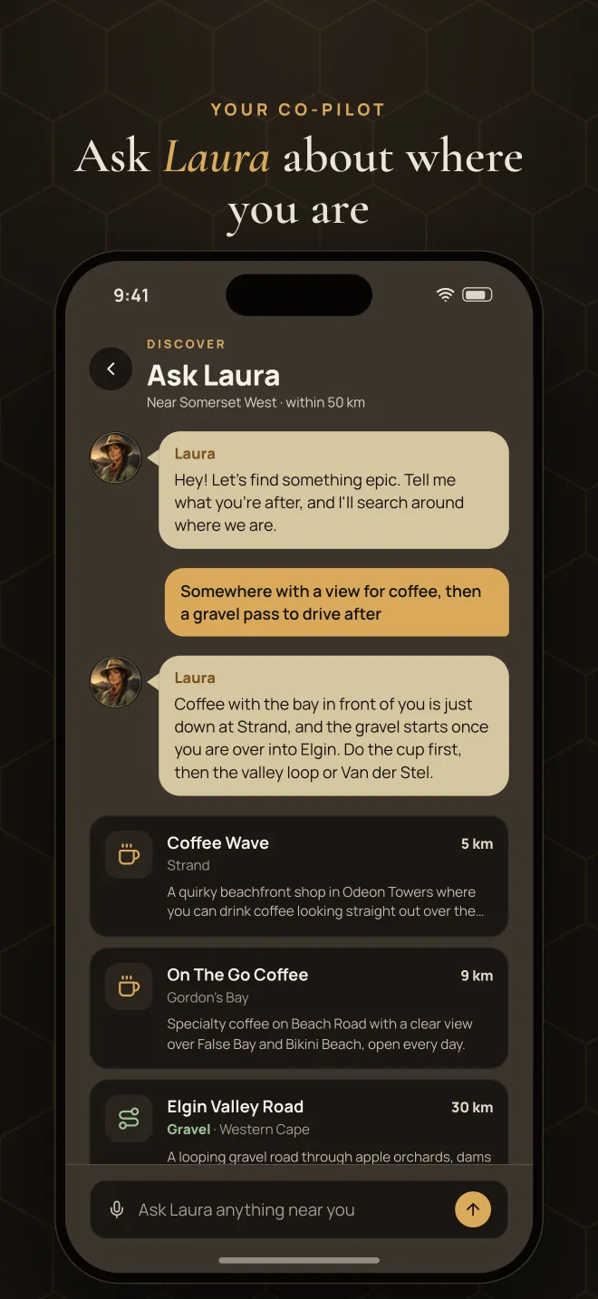 Laura answering a question about nearby passes
